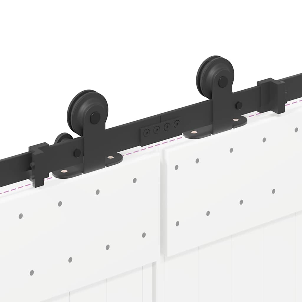 Sliding Door Hardware Kit 305 cm Steel Black