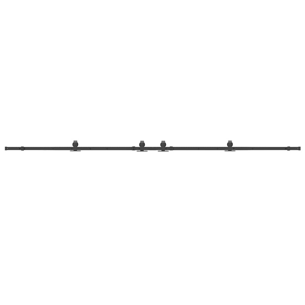 Sliding Door Hardware Kit 366 cm Steel Black