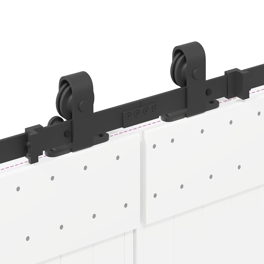 Sliding Door Hardware Kit 366 cm Steel Black