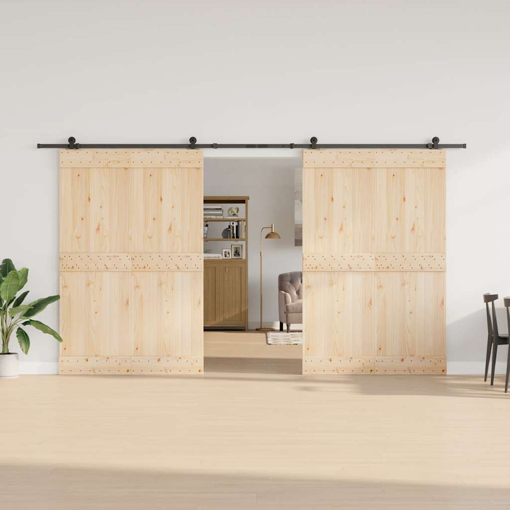 Sliding Door Hardware Kit 400 cm Steel Black