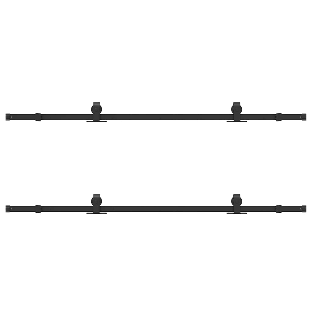 Sliding Door Hardware Kit 400 cm Steel Black