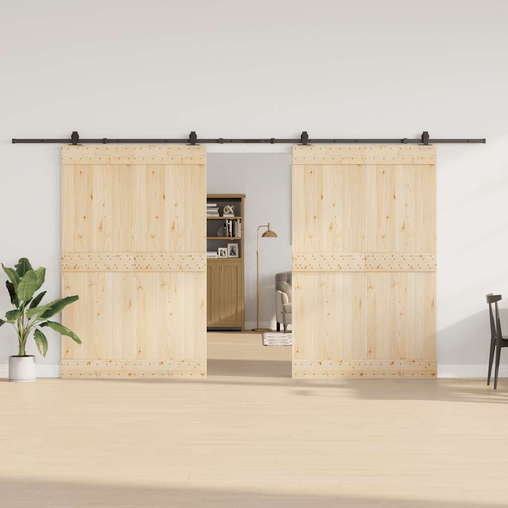 Sliding Door Hardware Kit 427 cm Steel Black