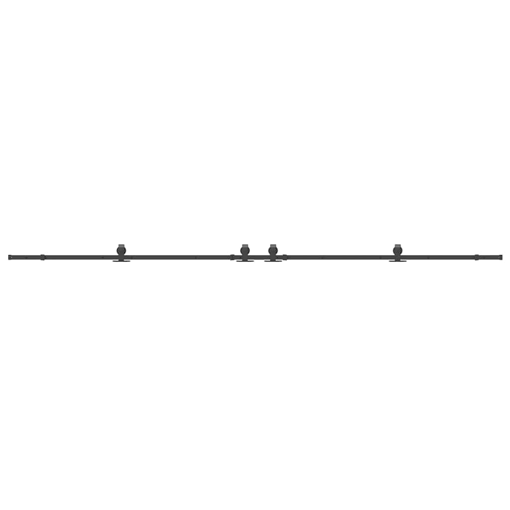 Sliding Door Hardware Kit 427 cm Steel Black