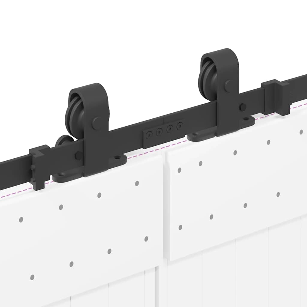 Sliding Door Hardware Kit 427 cm Steel Black