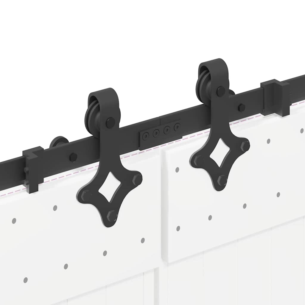 Sliding Door Hardware Kit 427 cm Steel Black