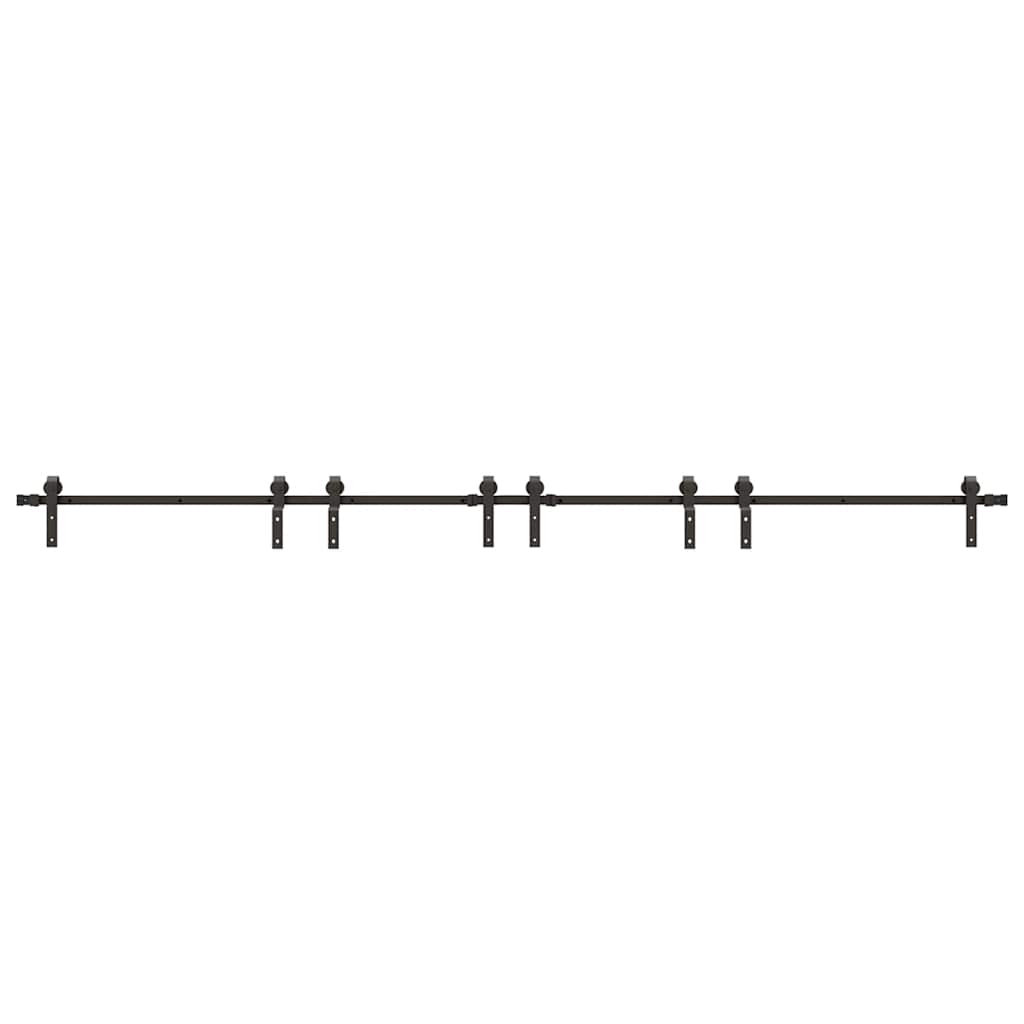 Sliding Door Hardware Kit 400 cm Steel Black