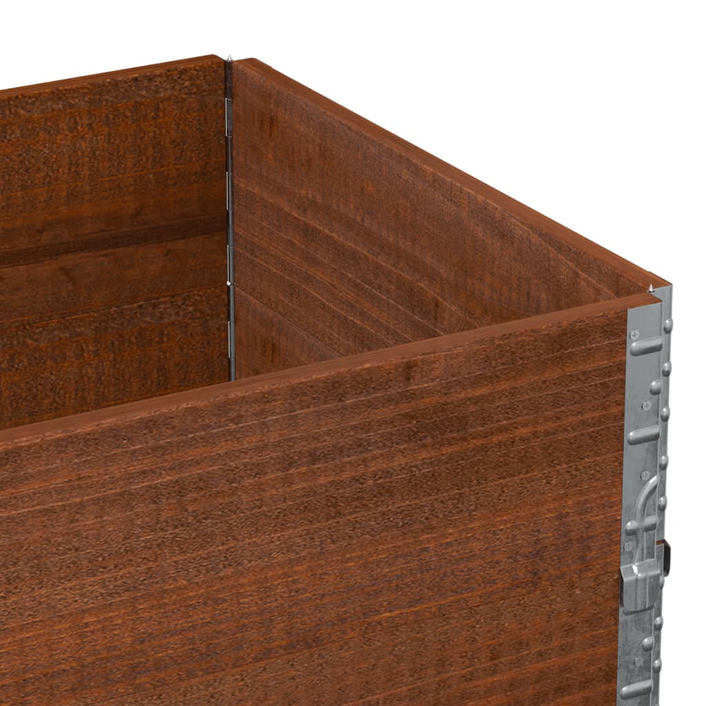 Pallet Collars 2 pcs Brown 80x60 cm Solid Wood Pine