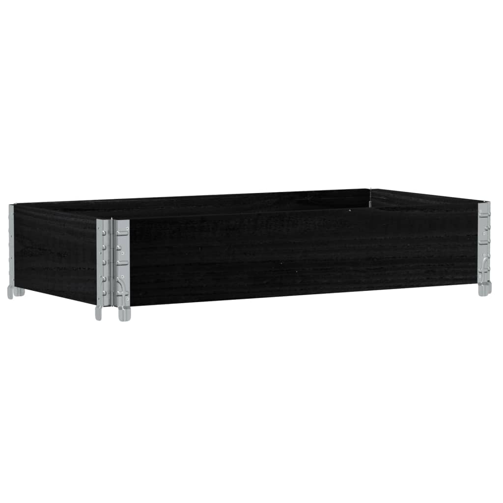 Pallet Collar Black 100x50 cm Solid Wood Pine