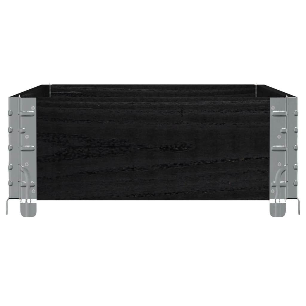 Pallet Collar Black 100x50 cm Solid Wood Pine