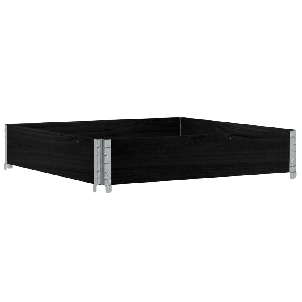 Pallet Collar Black 100x100 cm Solid Wood Pine