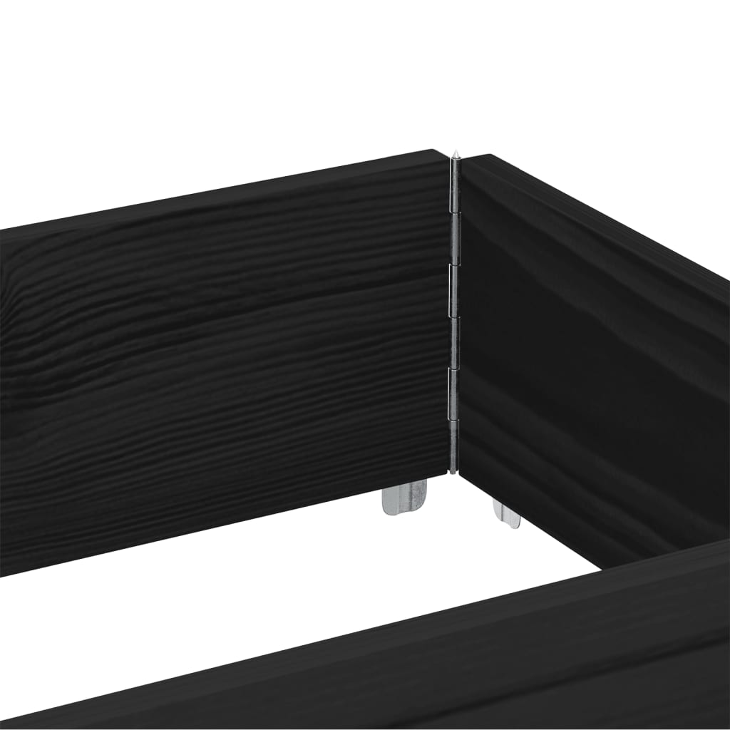 Pallet Collar Black 150x50 cm Solid Wood Pine