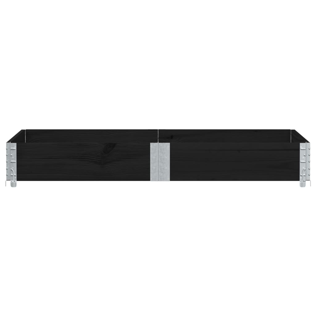 Pallet Collar Black 150x100 cm Solid Wood Pine