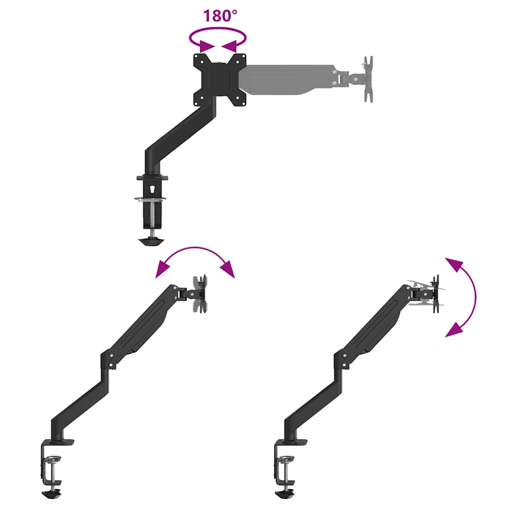 Single Monitor Arm for Max 27 Inch Screen Gas Spring 10 kg
