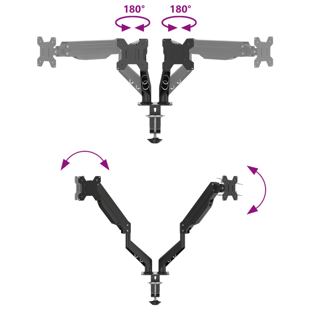 Dual Monitor Arm for Max 27 Inch Screen Gas Spring 20 kg