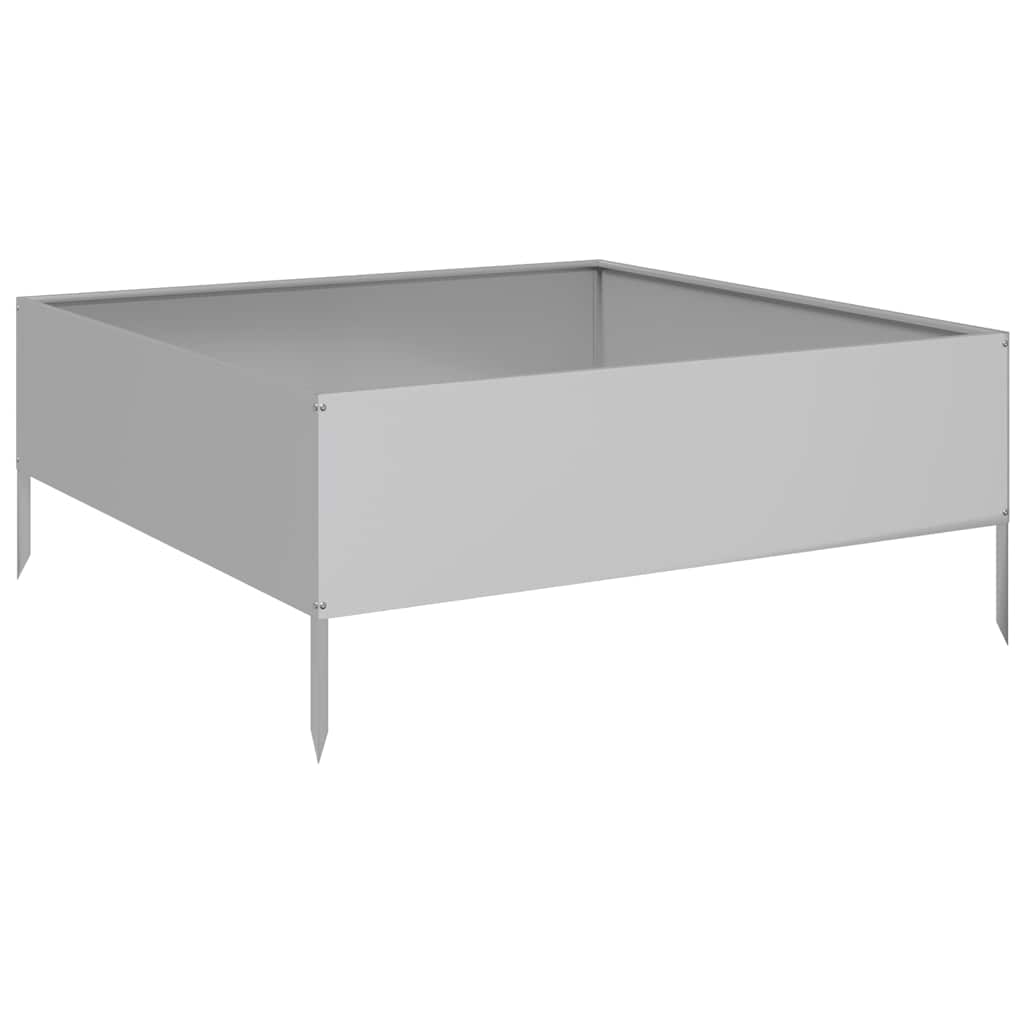 Garden Raised Bed 100x100x25 cm Galvanised Steel