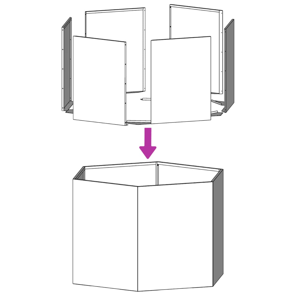 Garden Planter 2 pcs Black Hexagon 46x40x45 cm Steel
