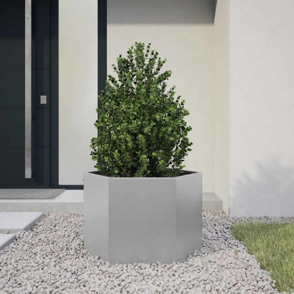 Garden Planter Hexagon 69x60x45 cm Galvanized Steel