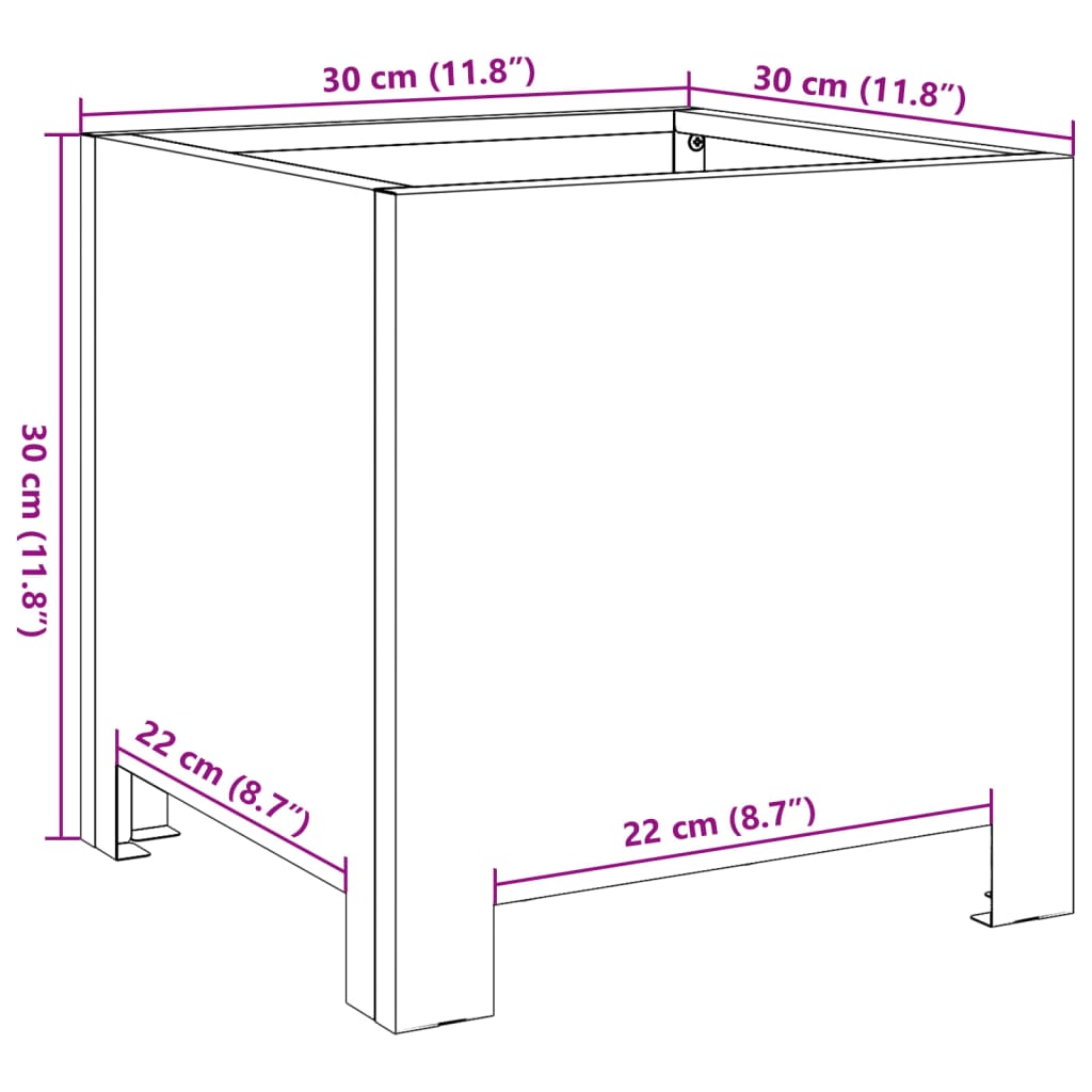 Garden Planter 30x30x30 cm Stainless Steel