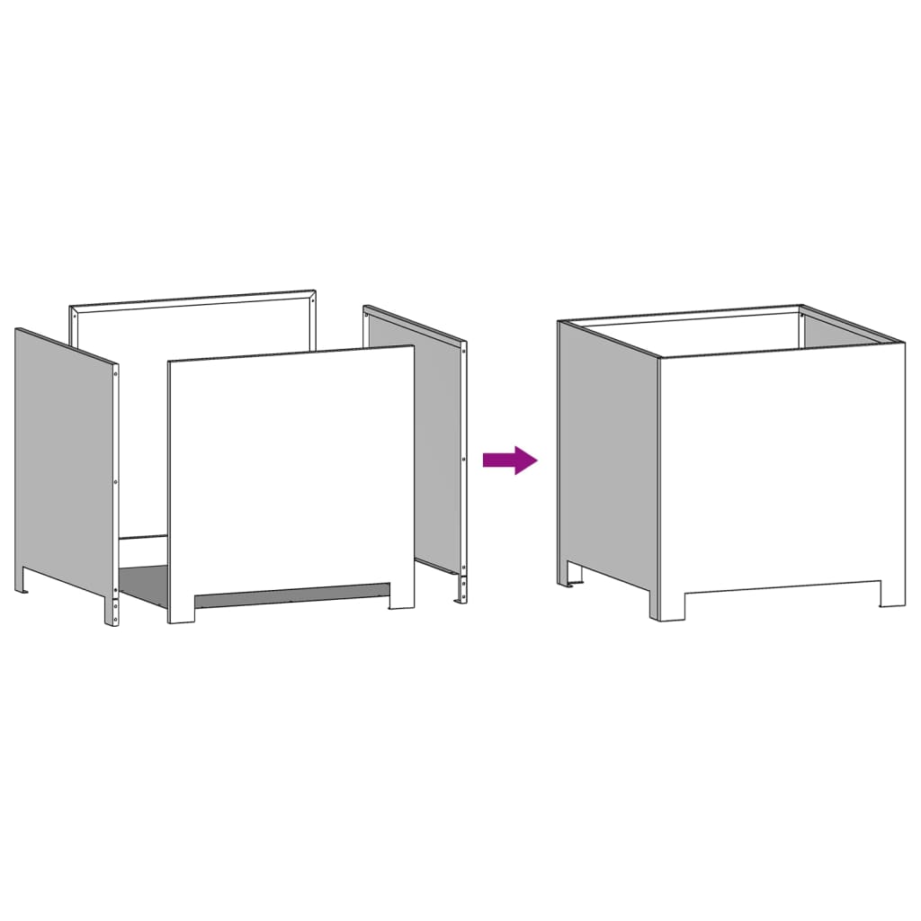 Garden Planters 2 pcs 40x40x40 cm Stainless Steel