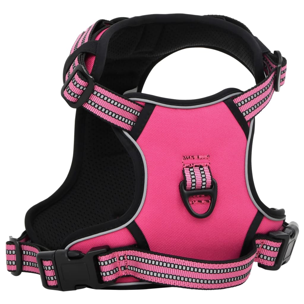 Dog Harness with Lead & Collar Adjustable Pink M
