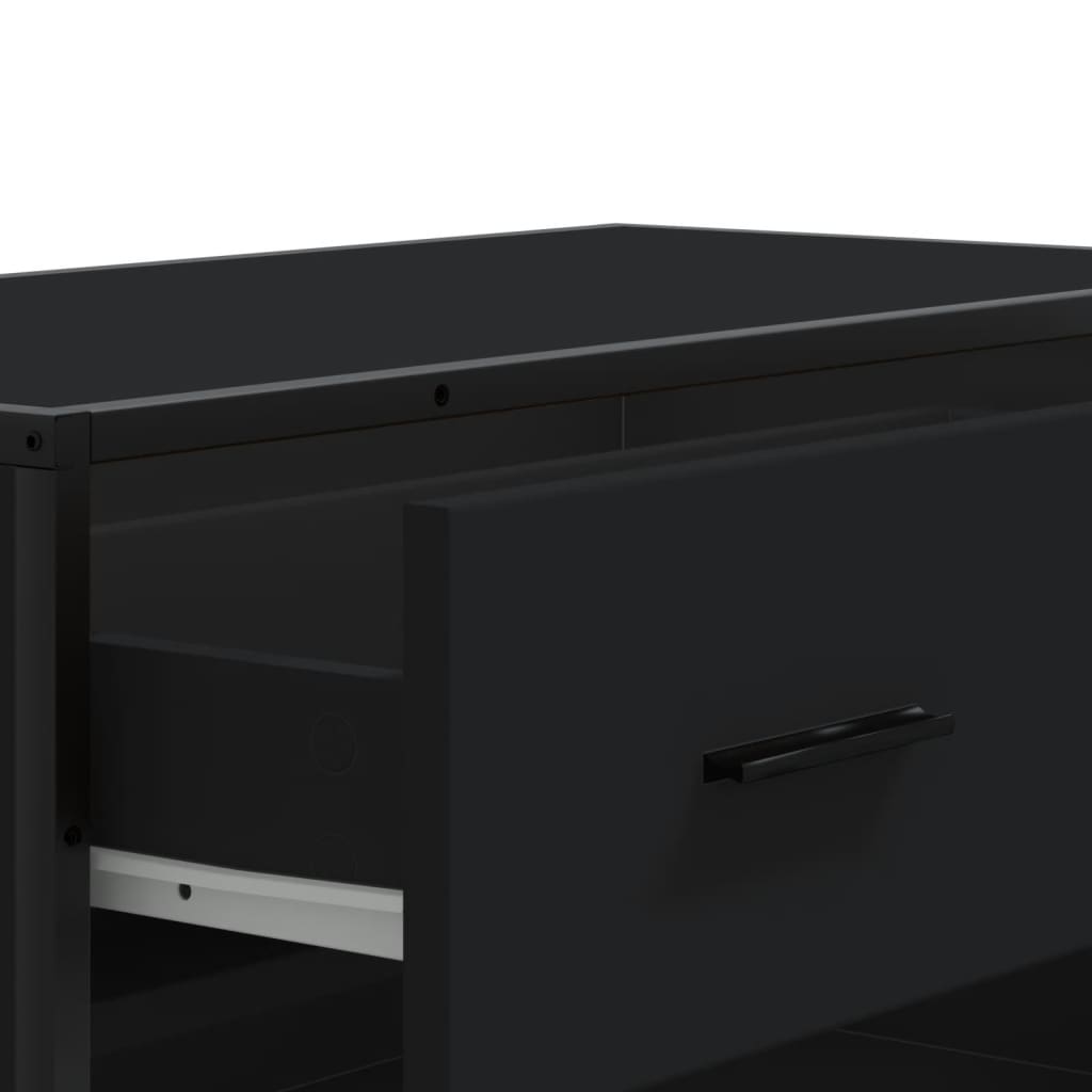 Shoe Cabinet Black 75x38x97.5 cm Engineered Wood and Metal