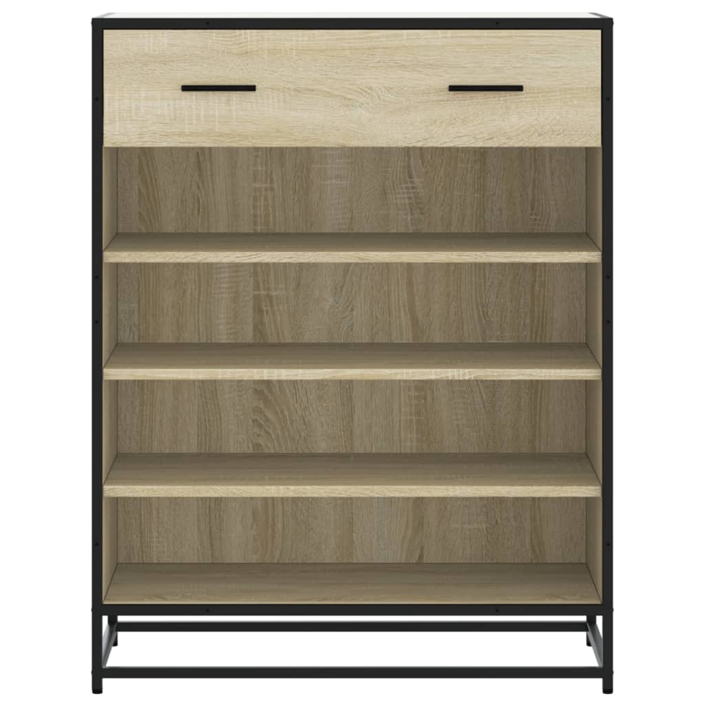 Shoe Cabinet Sonoma Oak 75x38x97.5 cm Engineered Wood and Metal