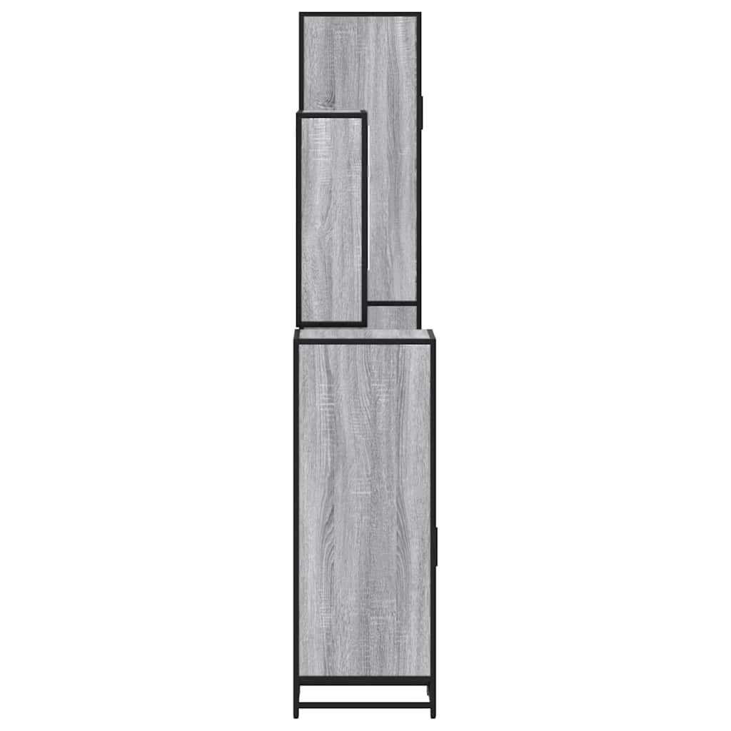 4 Piece Bathroom Furniture Set Grey Sonoma Engineered Wood