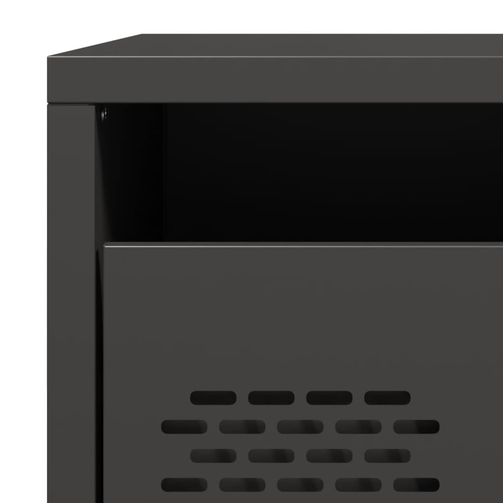 Bedside Cabinets 2 pcs Black 35x39x43.5 cm Steel