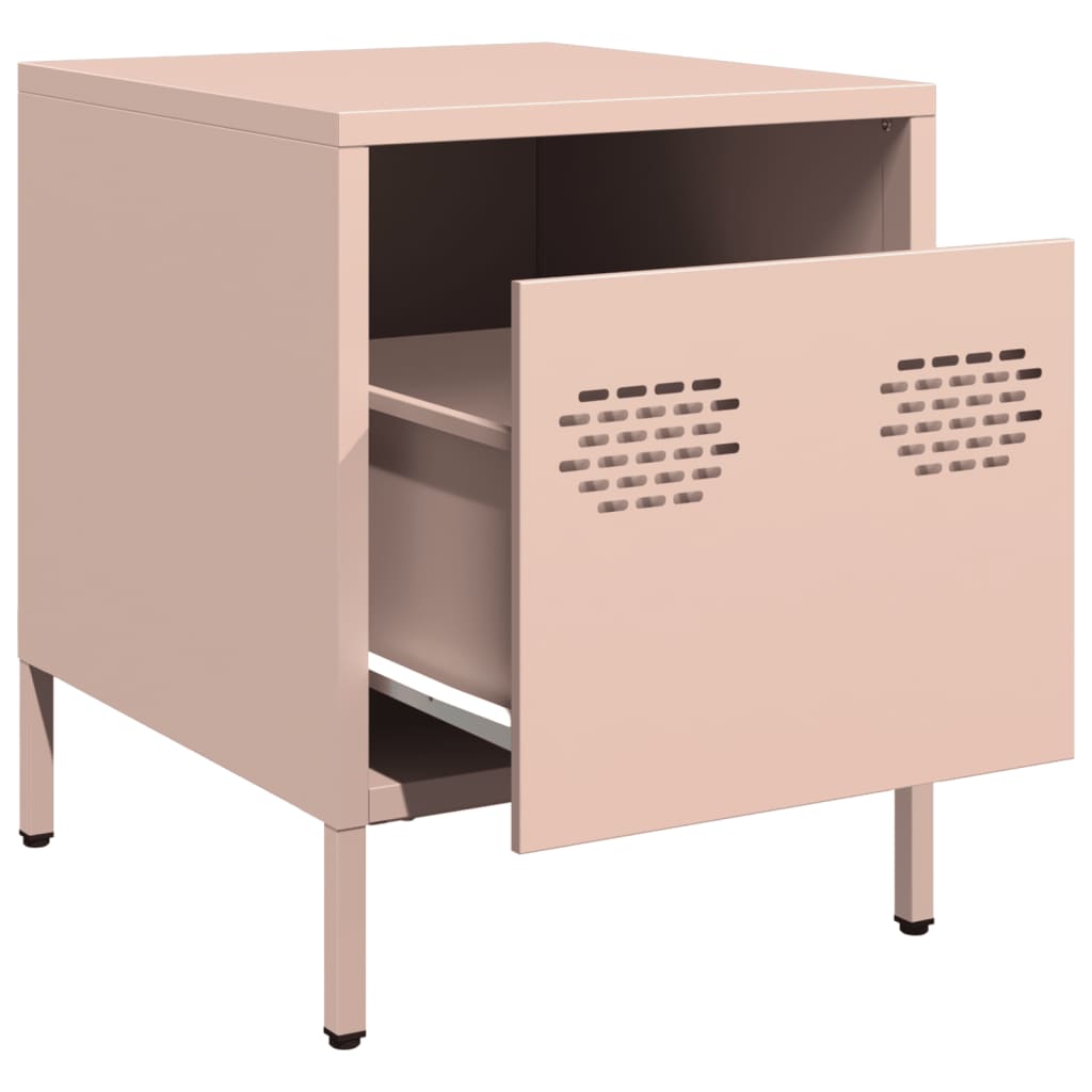 Bedside Cabinet Pink 35x39x43.5 cm Steel