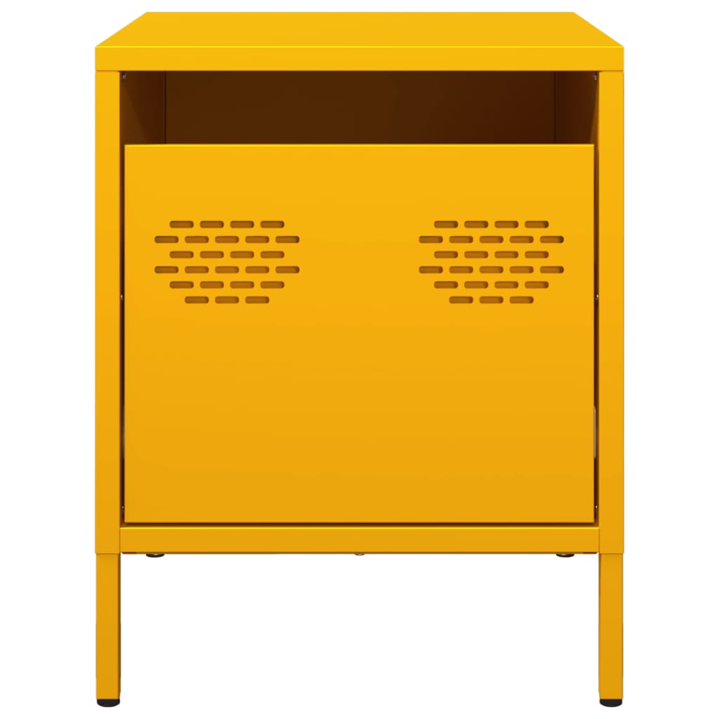Bedside Cabinets 2 pcs Mustard Yellow 35x39x43.5 cm Steel