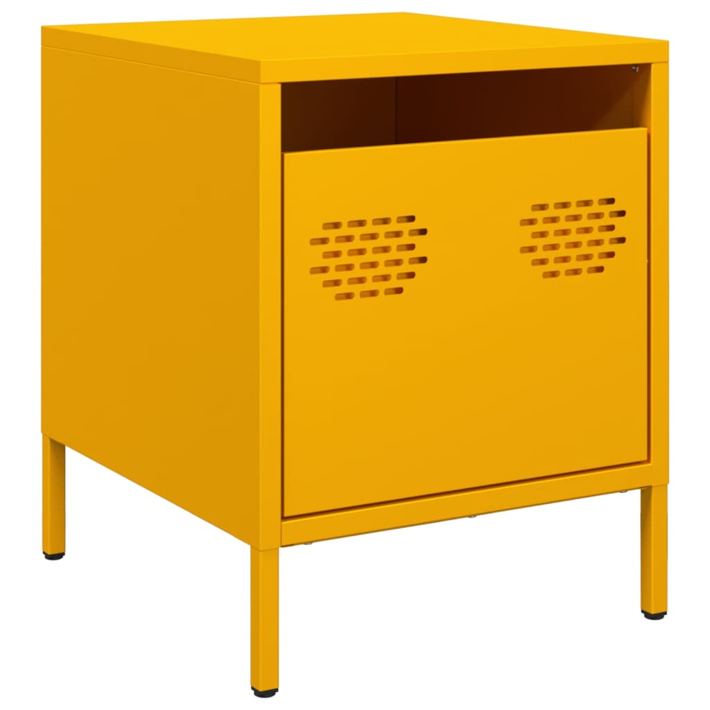 Bedside Cabinets 2 pcs Mustard Yellow 35x39x43.5 cm Steel
