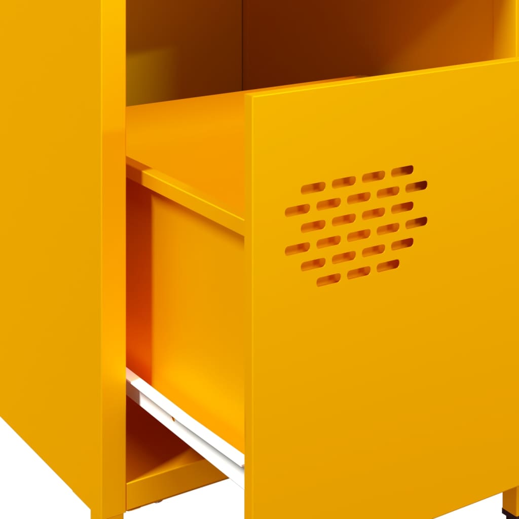 Bedside Cabinets 2 pcs Mustard Yellow 35x39x43.5 cm Steel