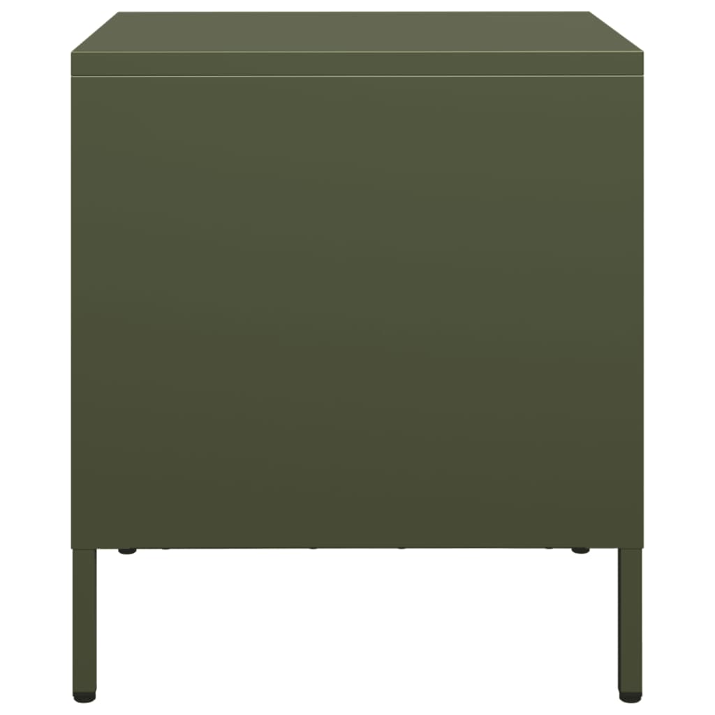 Bedside Cabinets 2 pcs Olive Green 35x39x43.5 cm Steel