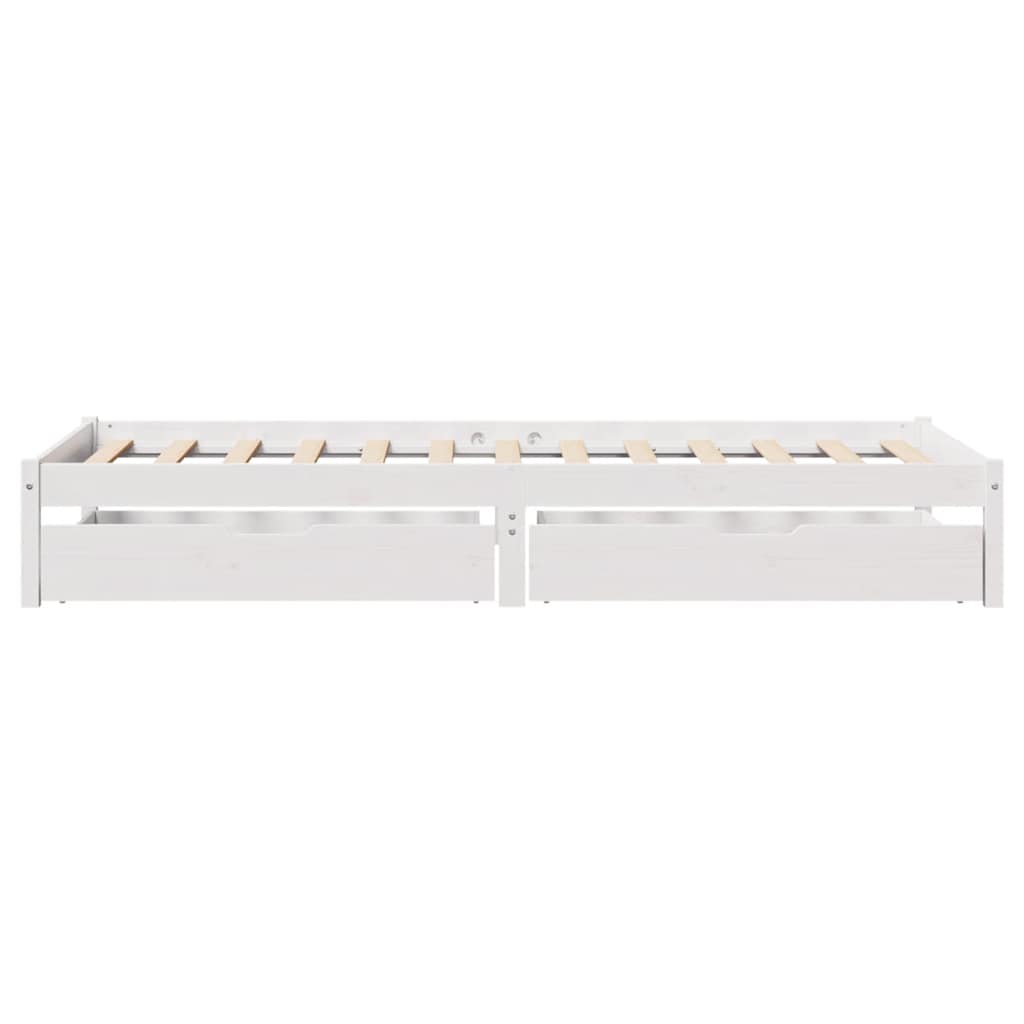 Bed Frame without Mattress White 90x200 cm Solid Wood Pine