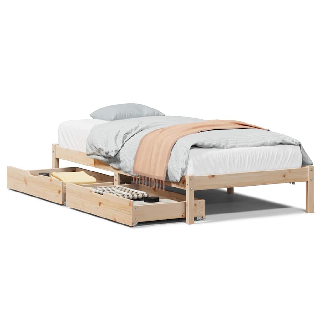 Bed Frame without Mattress 100x200 cm Solid Wood Pine