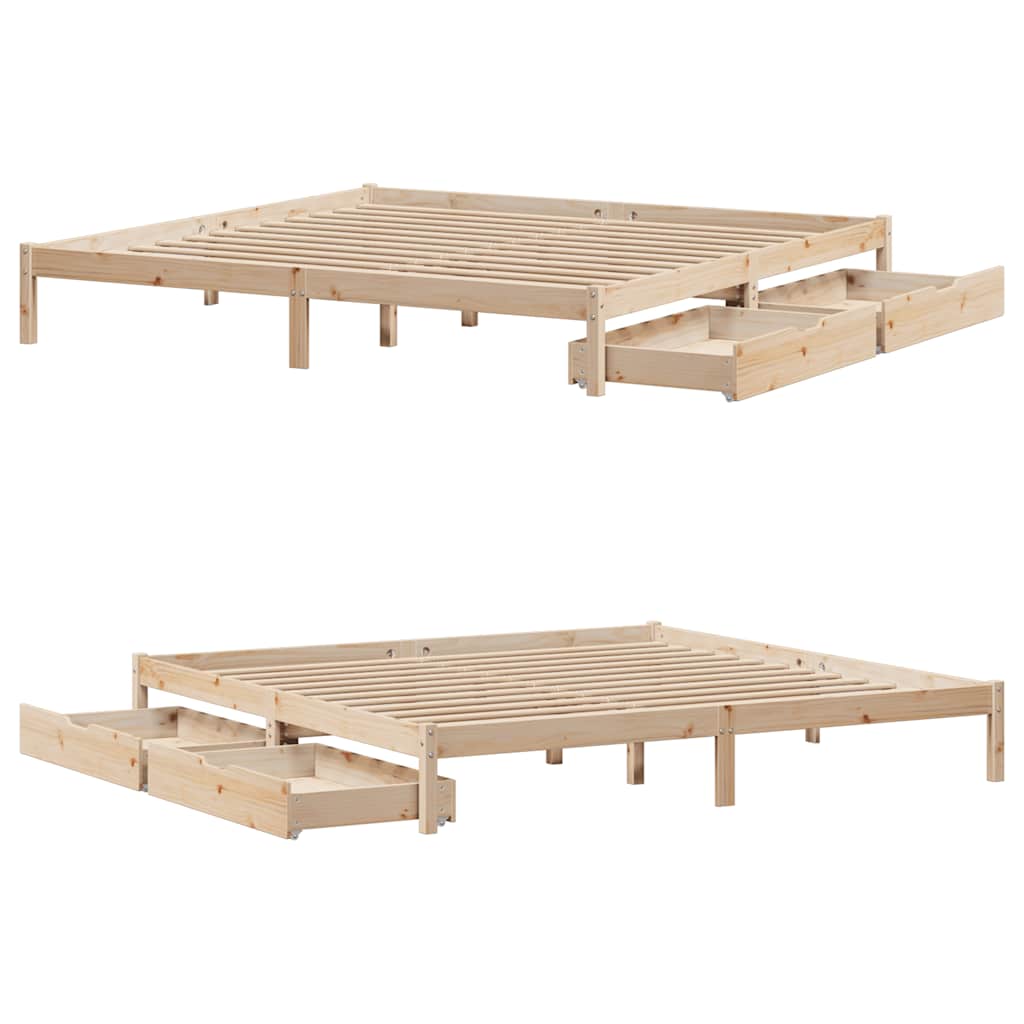 Bed Frame without Mattress 180x200 cm Super King Solid Wood Pine