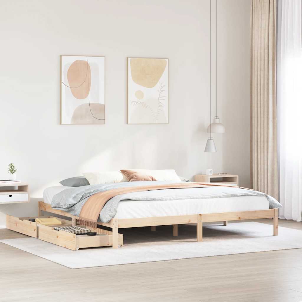 Bed Frame without Mattress 180x200 cm Super King Solid Wood Pine