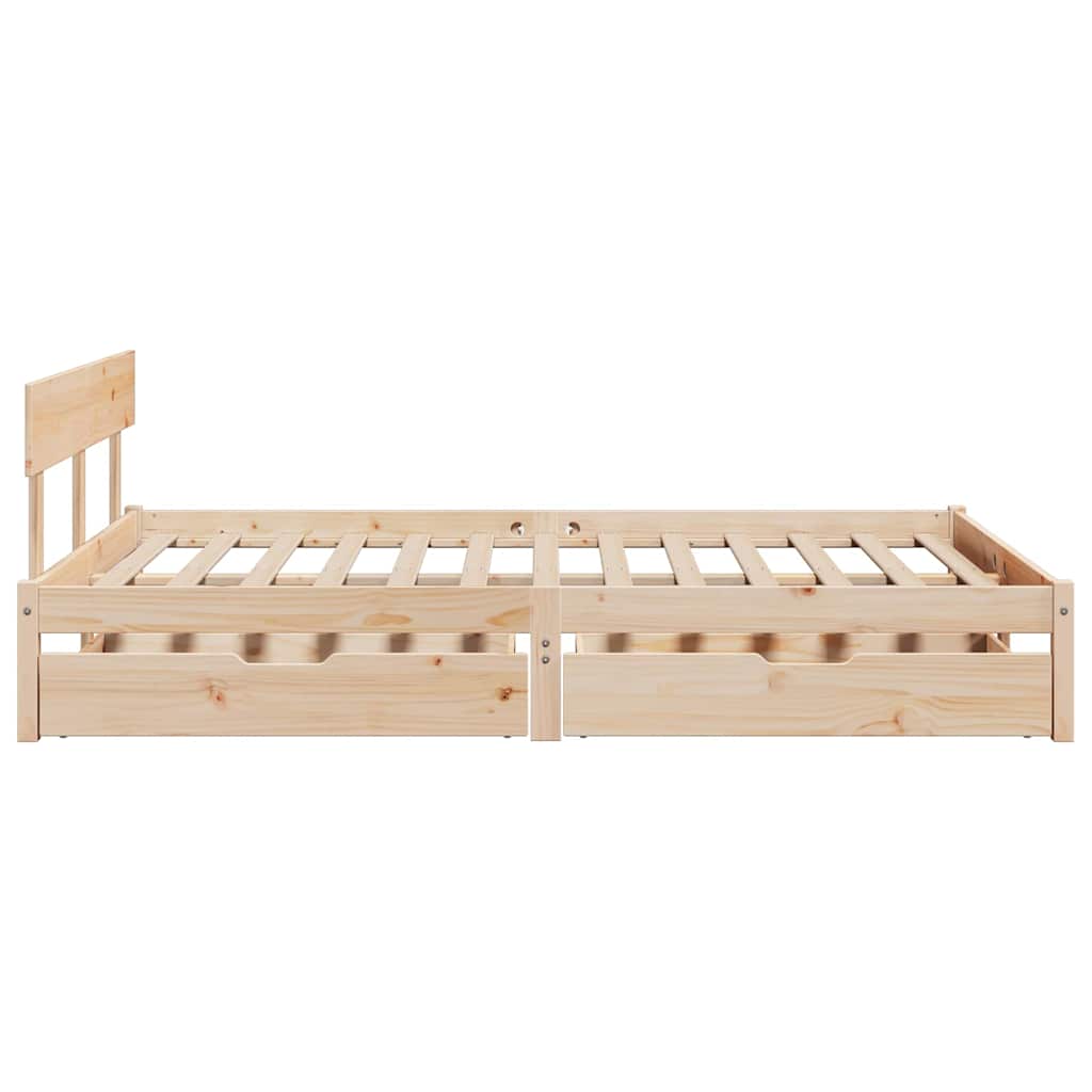 Bed Frame without Mattress 150x200 cm King Size Solid Wood Pine