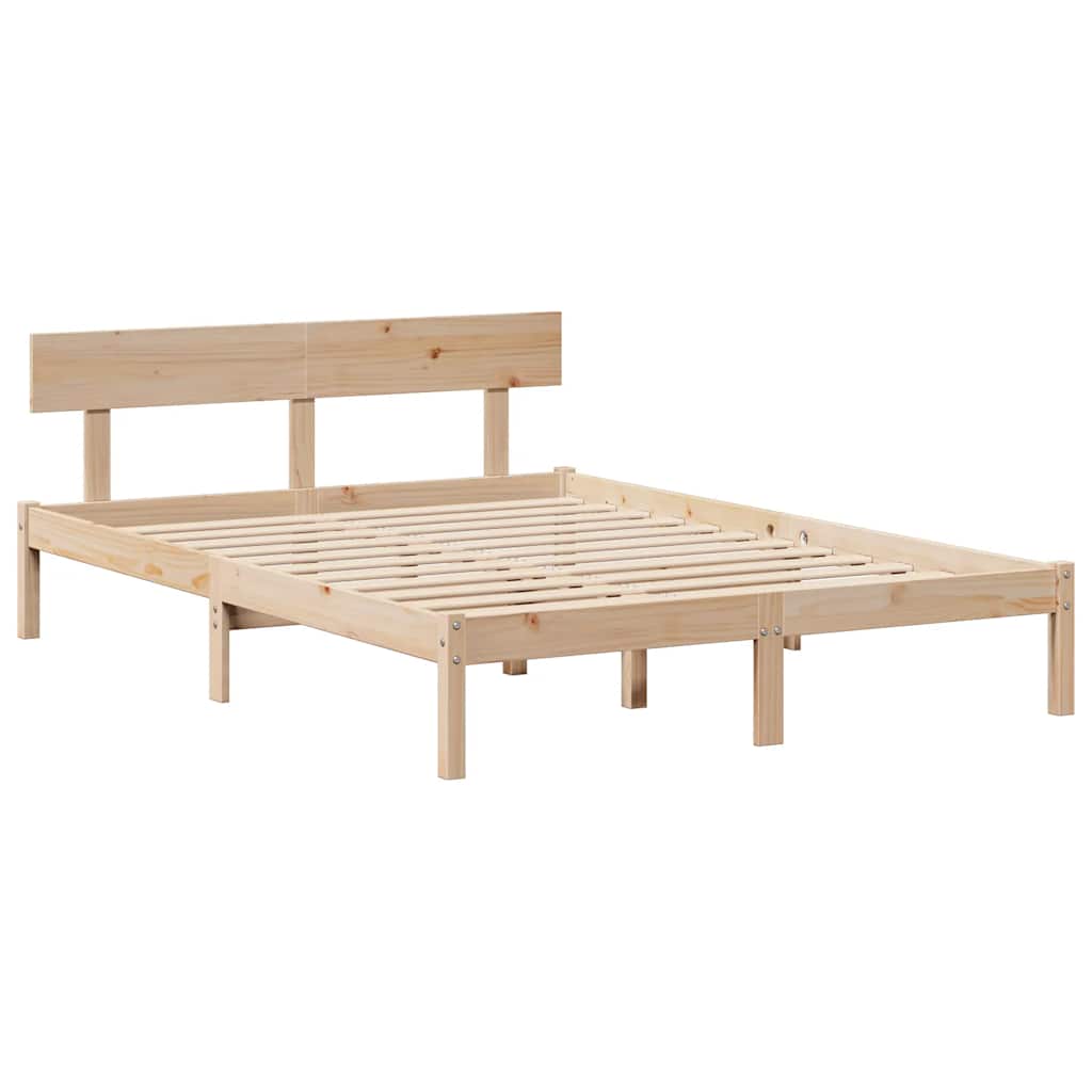 Bed Frame without Mattress 150x200 cm King Size Solid Wood Pine