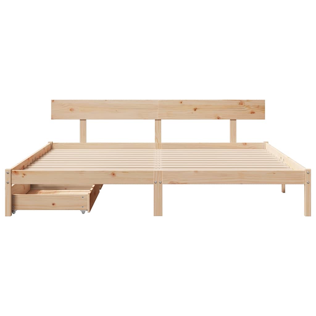Bed Frame without Mattress 180x200 cm Super King Solid Wood Pine