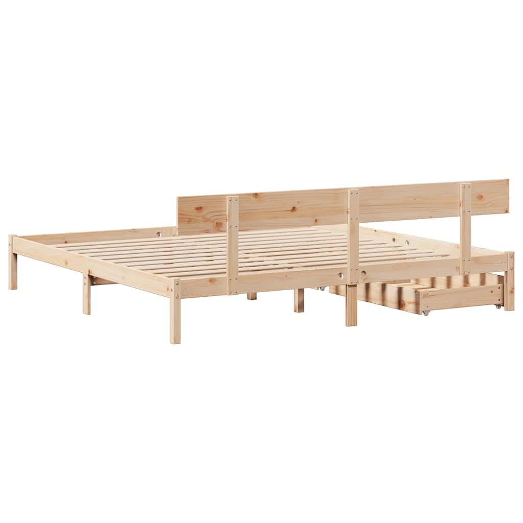 Bed Frame without Mattress 180x200 cm Super King Solid Wood Pine