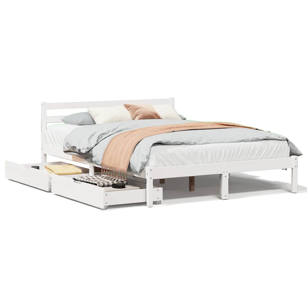 Bed Frame without Mattress White 120x190 cm Small Double Solid Wood Pine