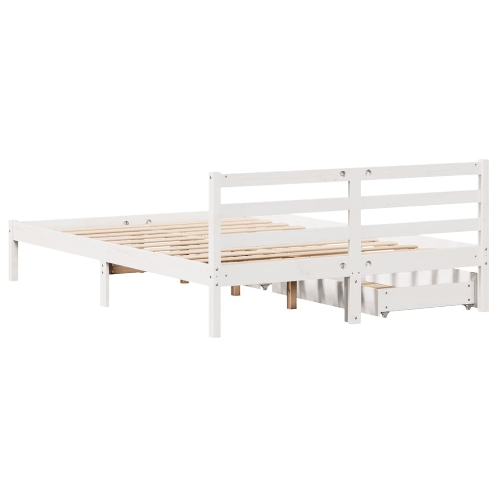 Bed Frame without Mattress White 120x190 cm Small Double Solid Wood Pine