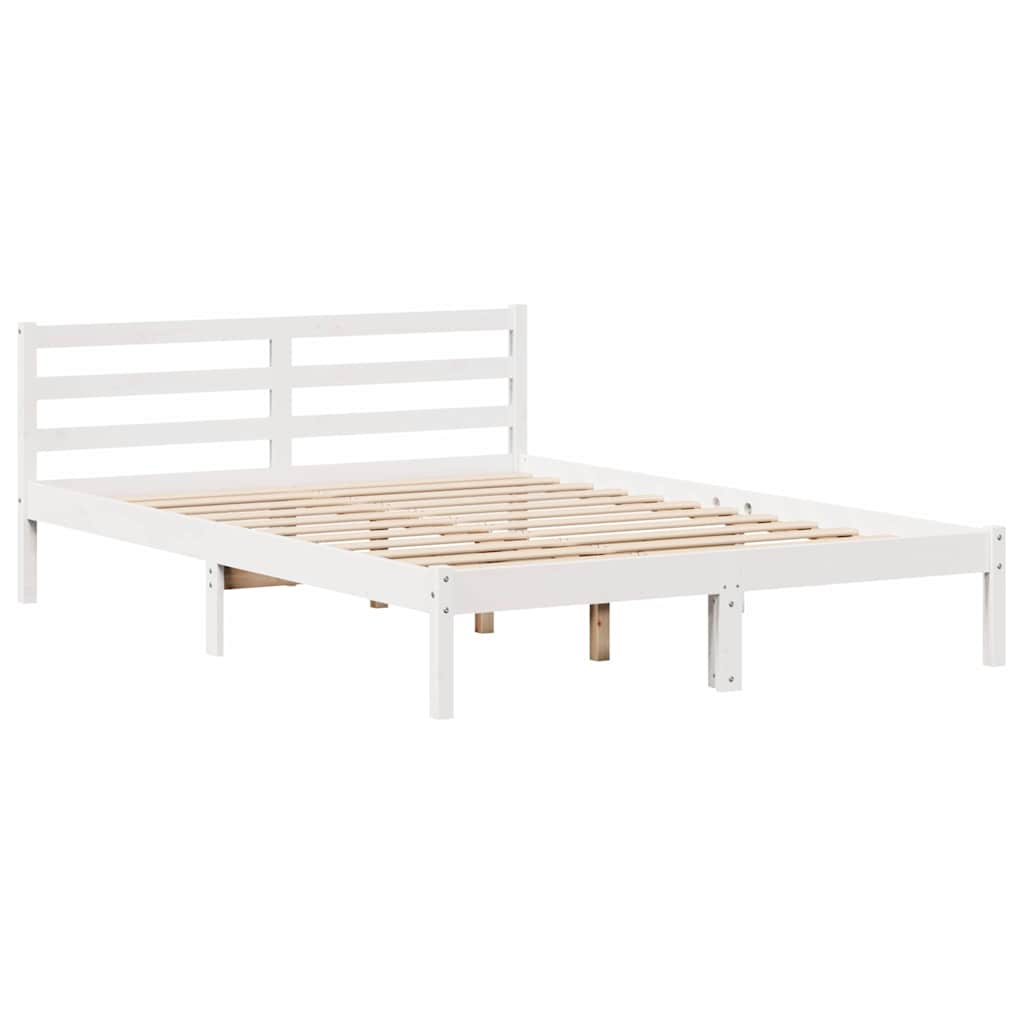 Bed Frame without Mattress White 120x190 cm Small Double Solid Wood Pine