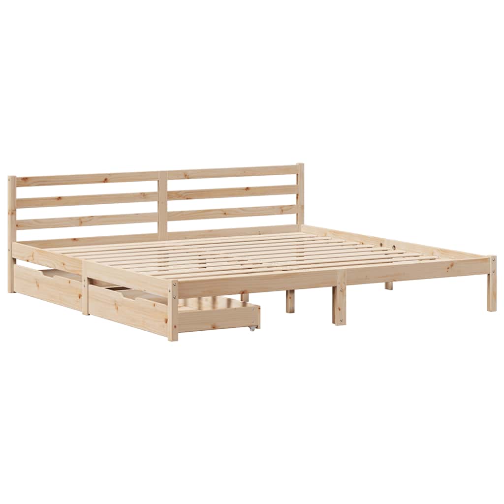 Bed Frame without Mattress 180x200 cm Super King Solid Wood Pine
