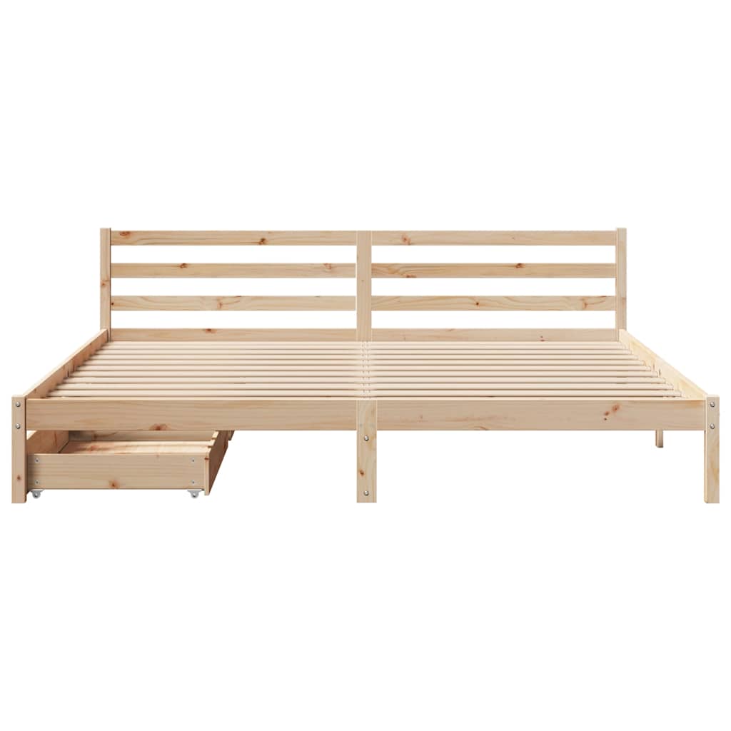 Bed Frame without Mattress 200x200 cm Solid Wood Pine