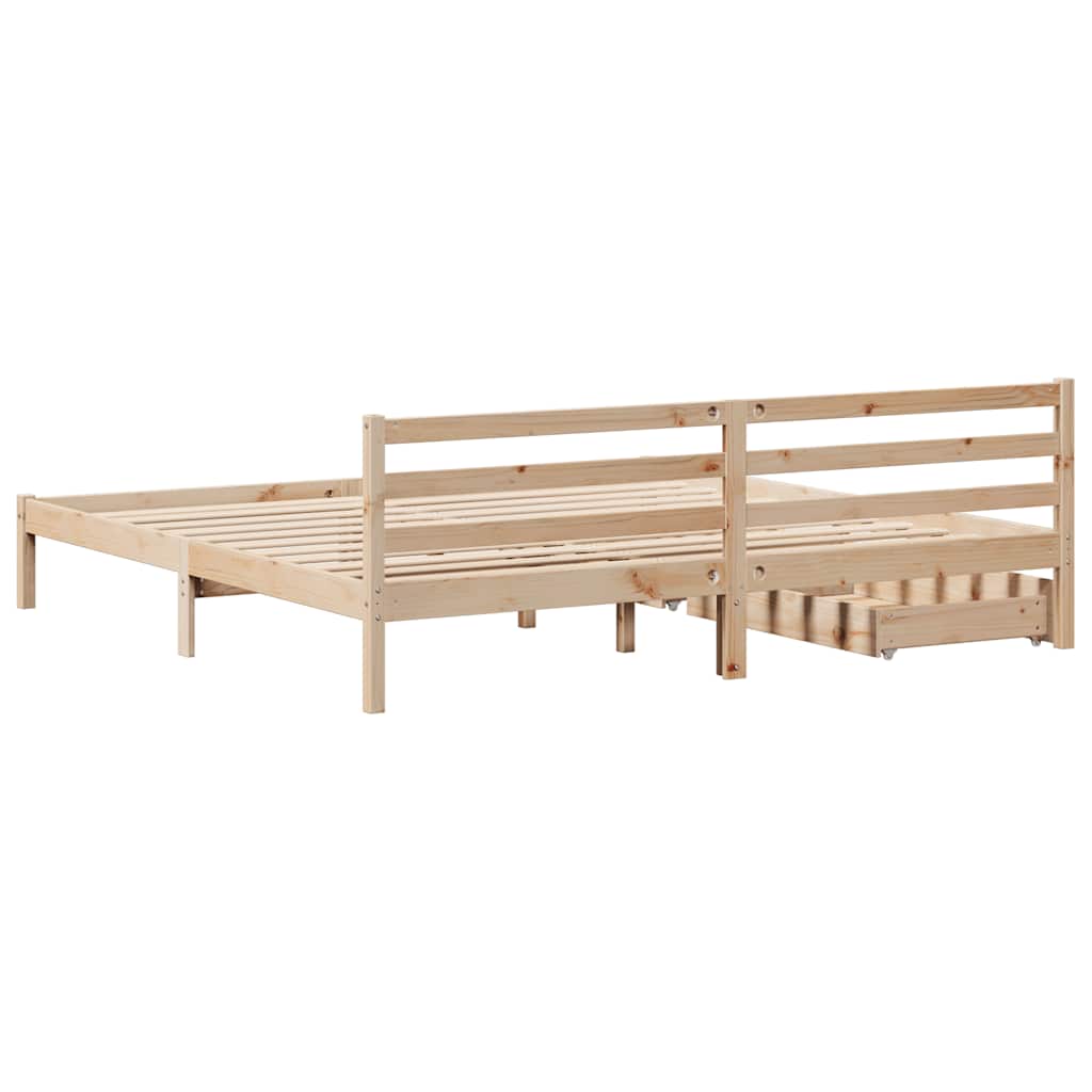 Bed Frame without Mattress 200x200 cm Solid Wood Pine