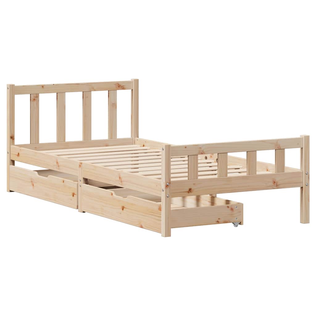 Bed Frame without Mattress 100x200 cm Solid Wood Pine