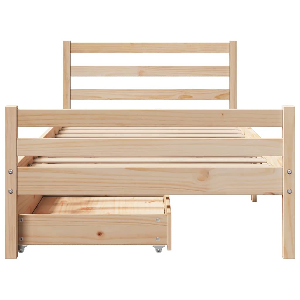 Bed Frame without Mattress 90x200 cm Solid Wood Pine