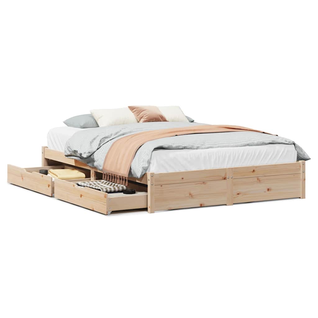 Bed Frame without Mattress 160x200 cm Solid Wood Pine